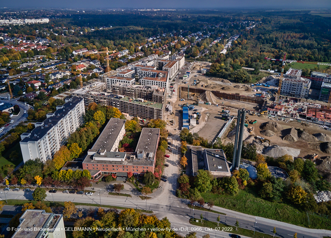 13.10.2022 - Baustelle Alexisquartier und Pandion Verde in Neuperlach 13.10.2022 - Baustelle Alexisquartier und Pandion Verde in Neuperlach